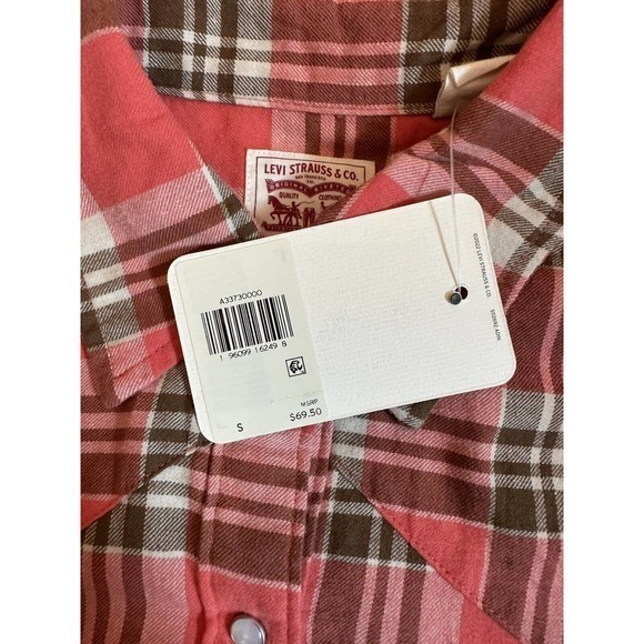 Levi Strauss‎ & Co. LS Western Plaid Pearlsnap Buttonfront Shirt Size S - Picture 6 of 15